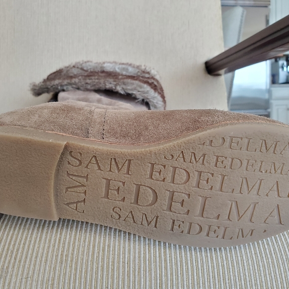 Sam Edelman tall tan suede, faux fur cuff at knee - Picture 7 of 7